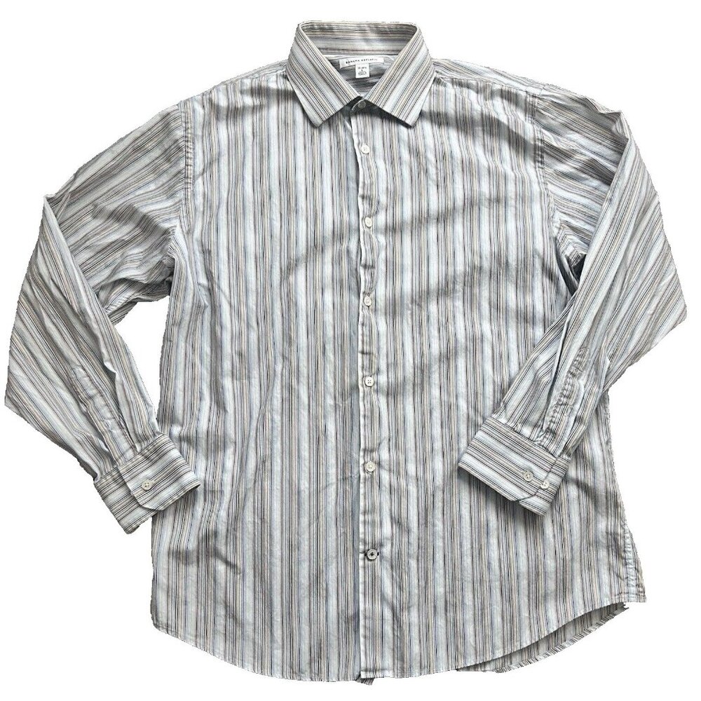 Banana Republic Mens Striped Button Down Dress Shirt Mulitcolor Large
